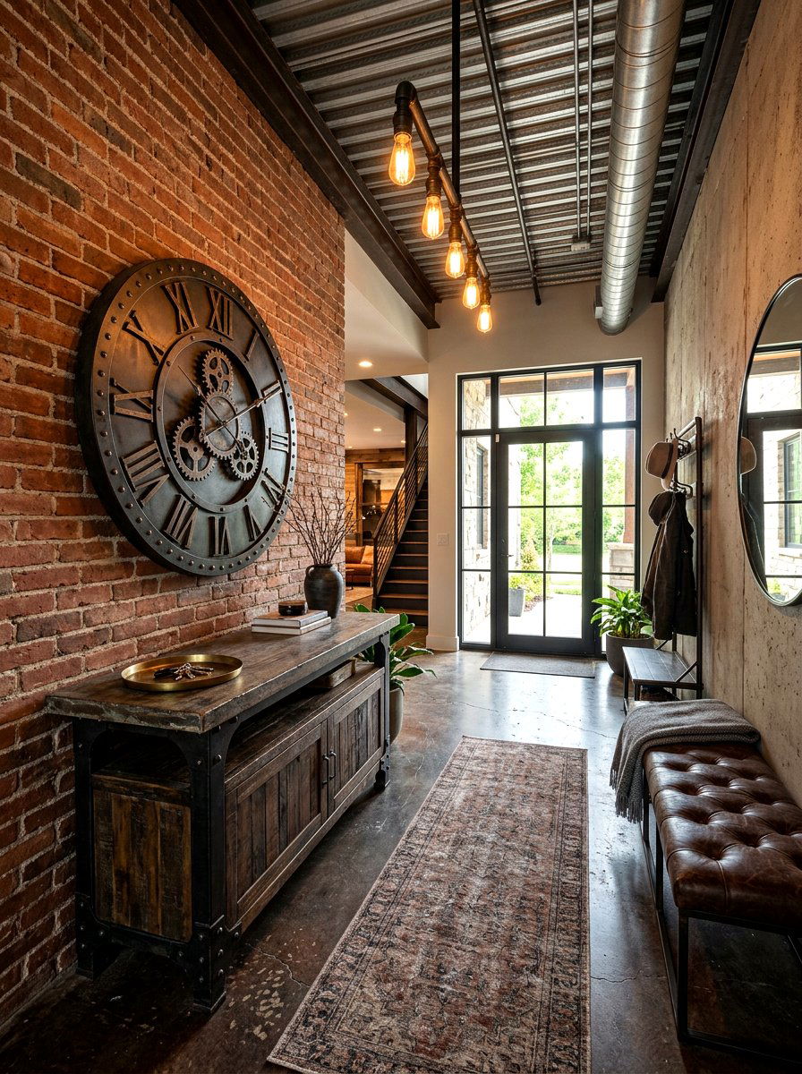 Industrial Style Entryway - 30 viral entryway ideas