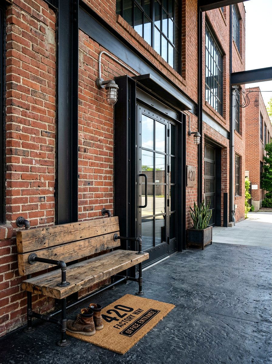 Industrial Style Entryway - 30 viral front porch ideas