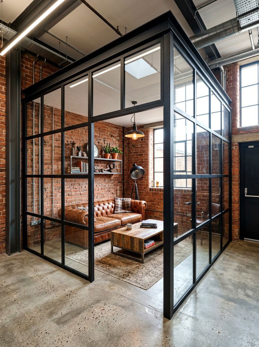 Industrial Style Glass Room - 30 glass room addition ideas