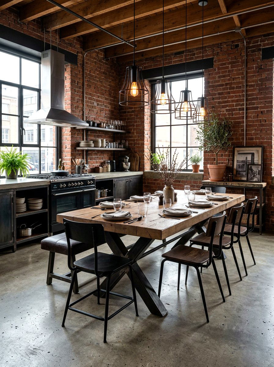 Industrial Style Kitchen Eating Area - 30 kitchen dining area ideas