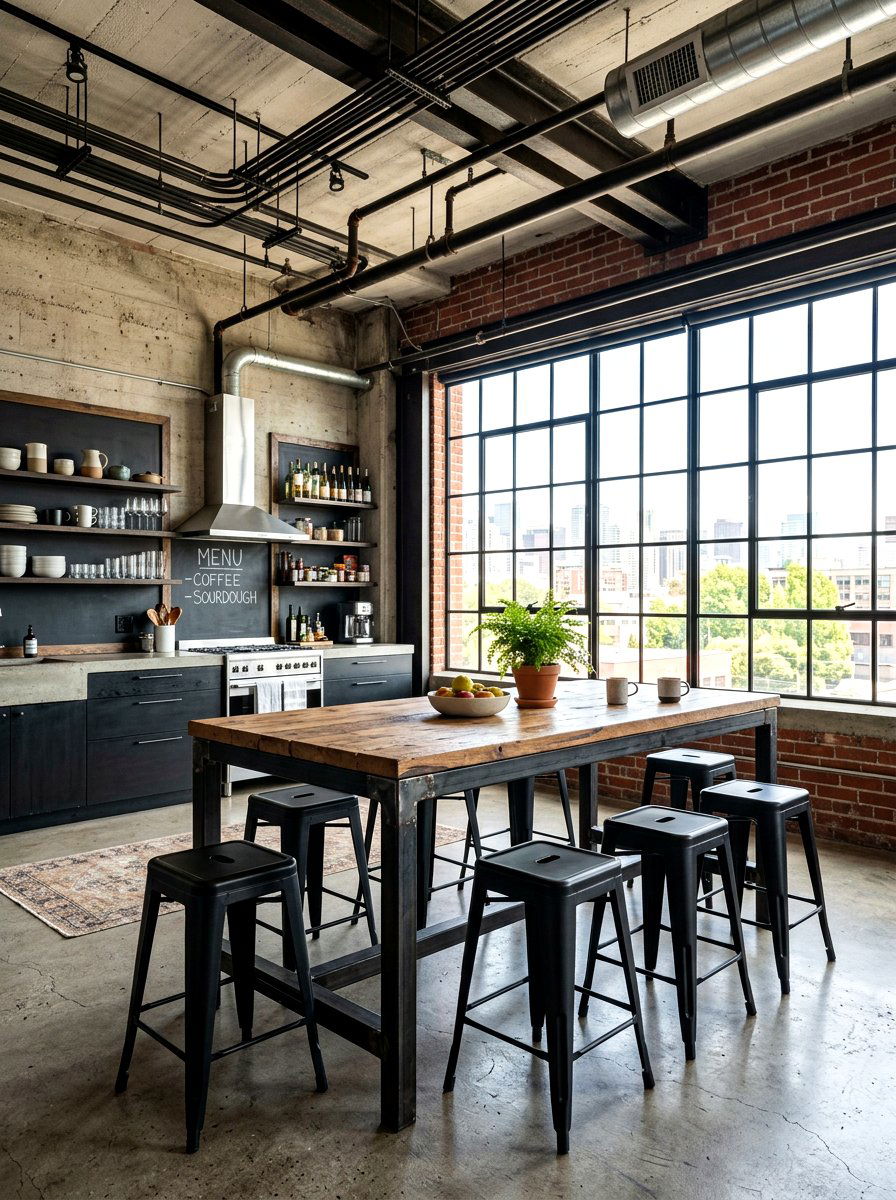 Industrial Style Kitchen Seating - 30 eat in kitchen ideas