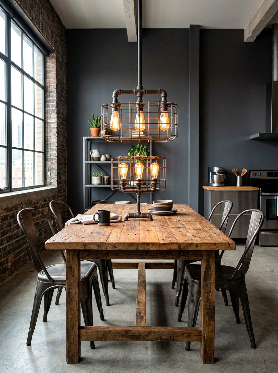 Industrial Style Lamp - 30 kitchen table lamp ideas
