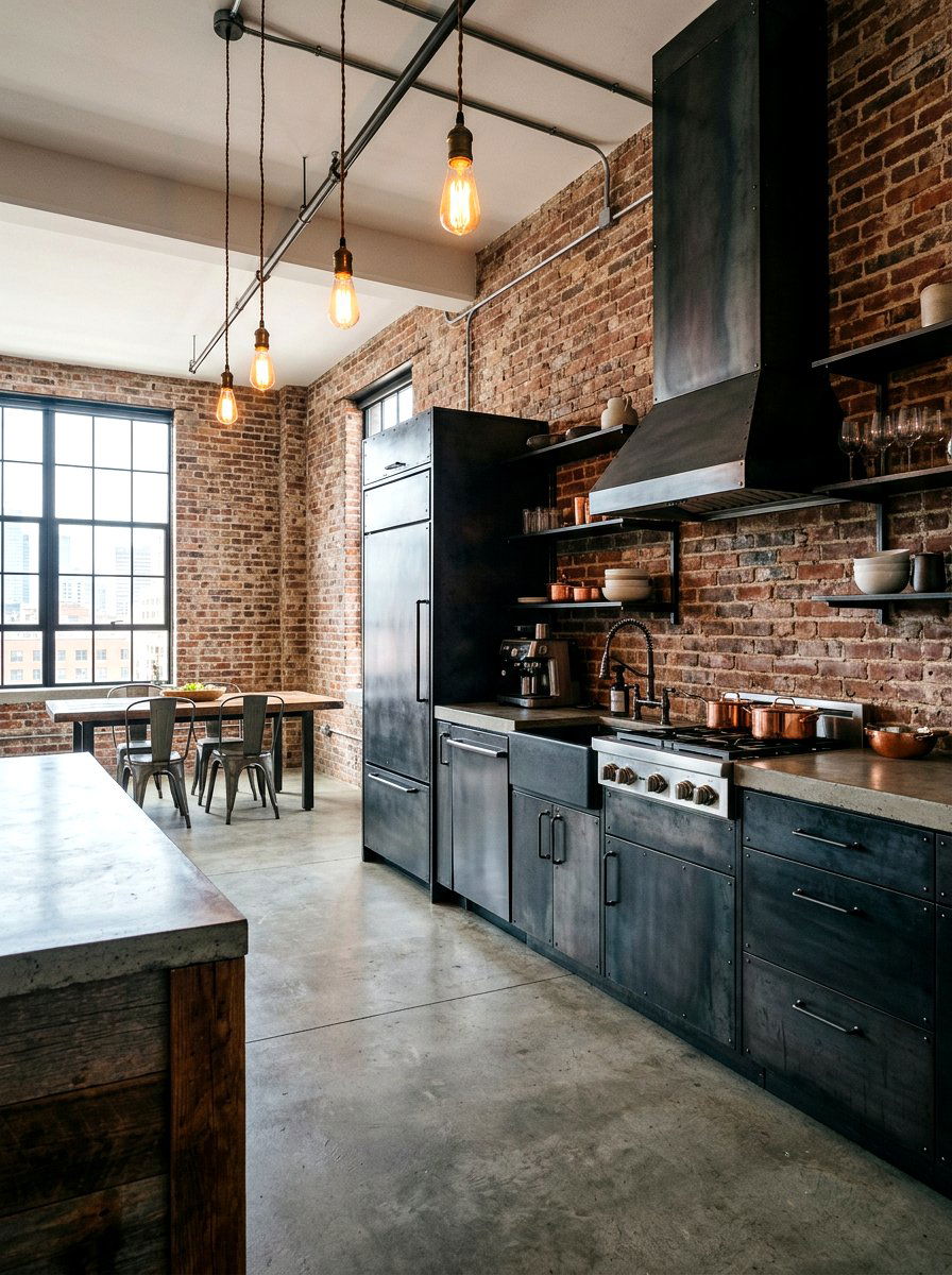 Industrial Style Metal Panels - 30 panel ready kitchen ideas