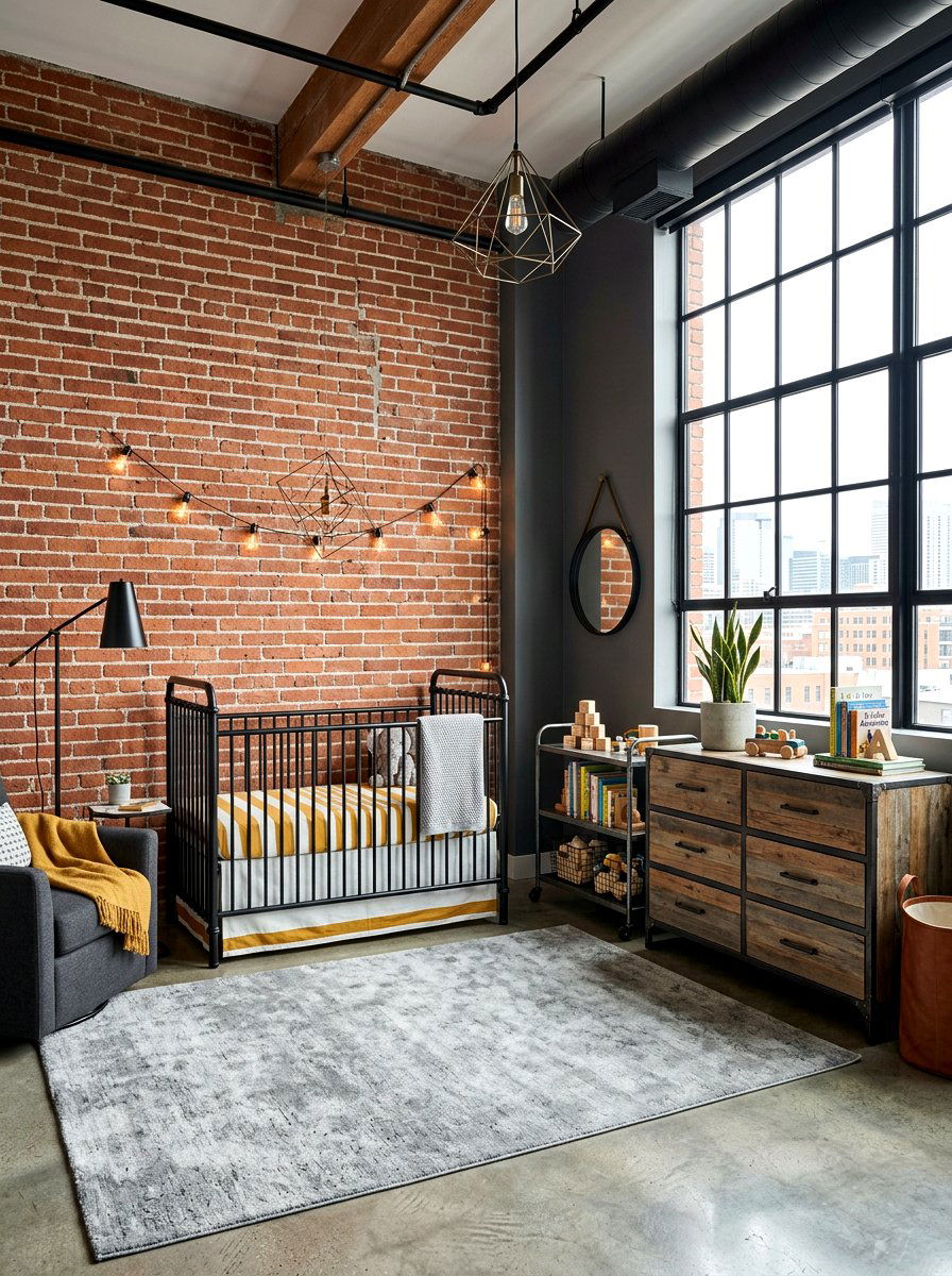 Industrial Style Nursery - 30 gender neutral baby room ideas