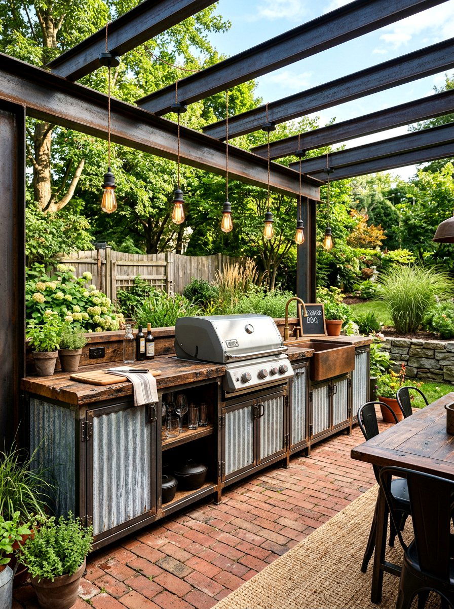 Industrial Style Outdoor Kitchen - 30 outdoor kitchen ideas