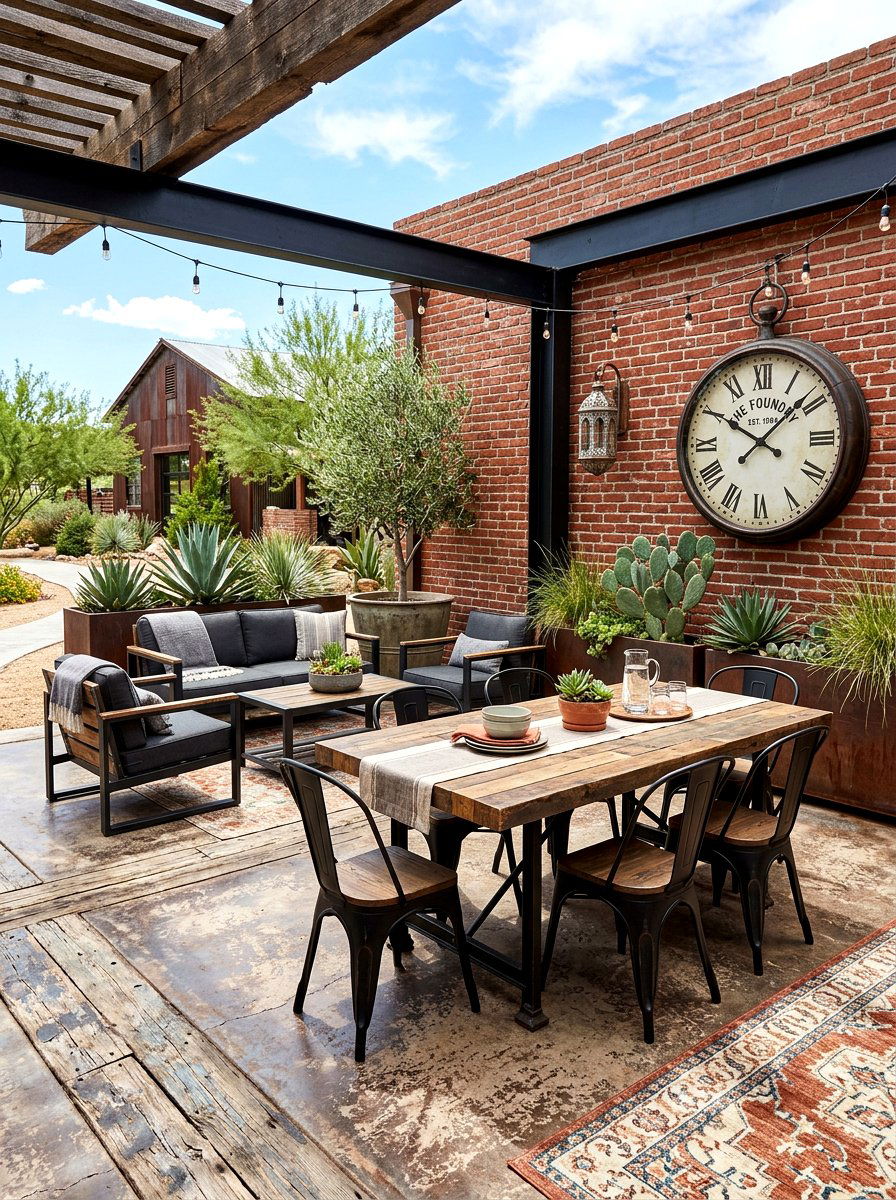 Industrial Style Patio - 30 modern backyard lounge ideas