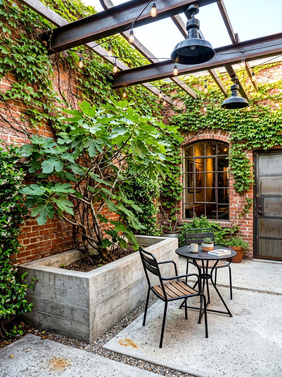 Industrial Style Patio Fig Tree - 30 fig tree patio ideas