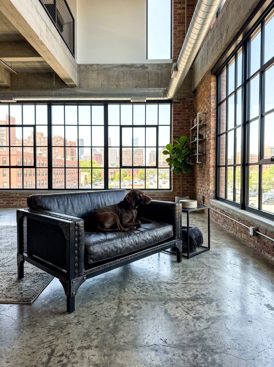 Industrial Style Pet Couch - 30 pet friendly sofa styling ideas