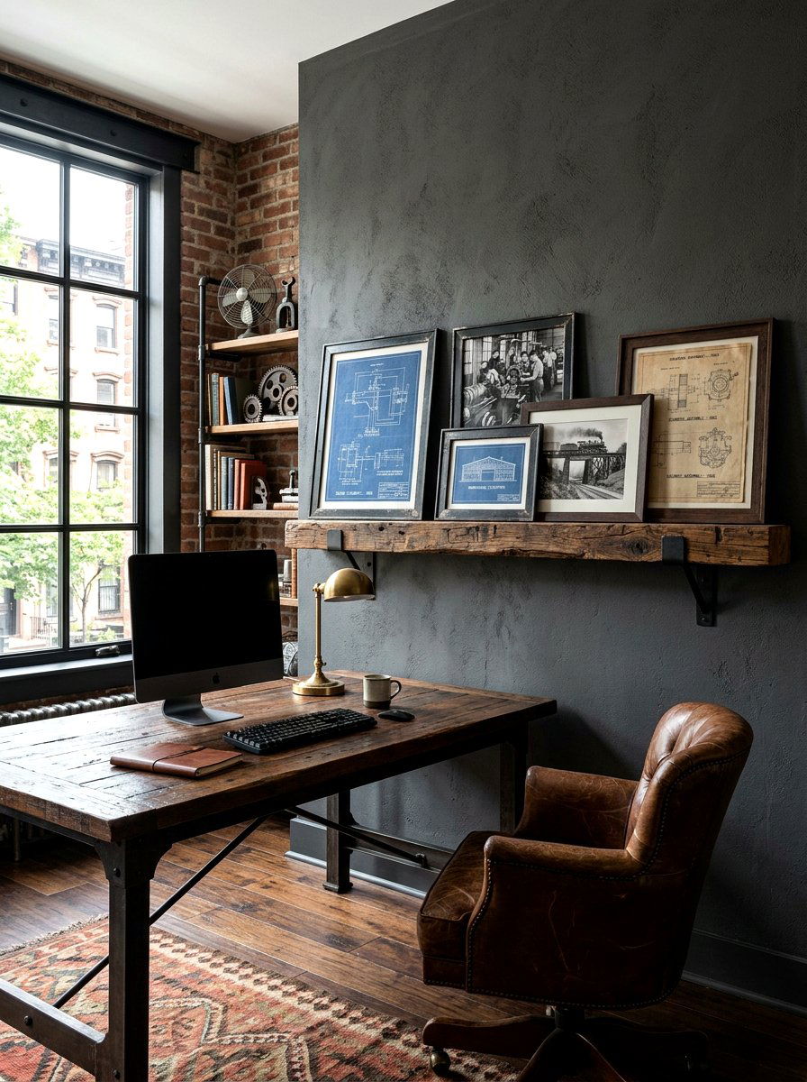 Industrial Style Picture Ledge - 30 picture ledge ideas