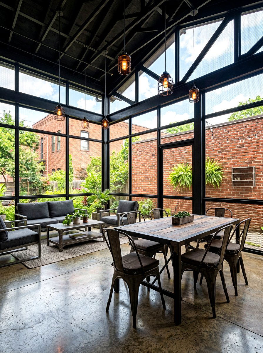 Industrial Style Screened Patio - 30 screened patio enclosure ideas