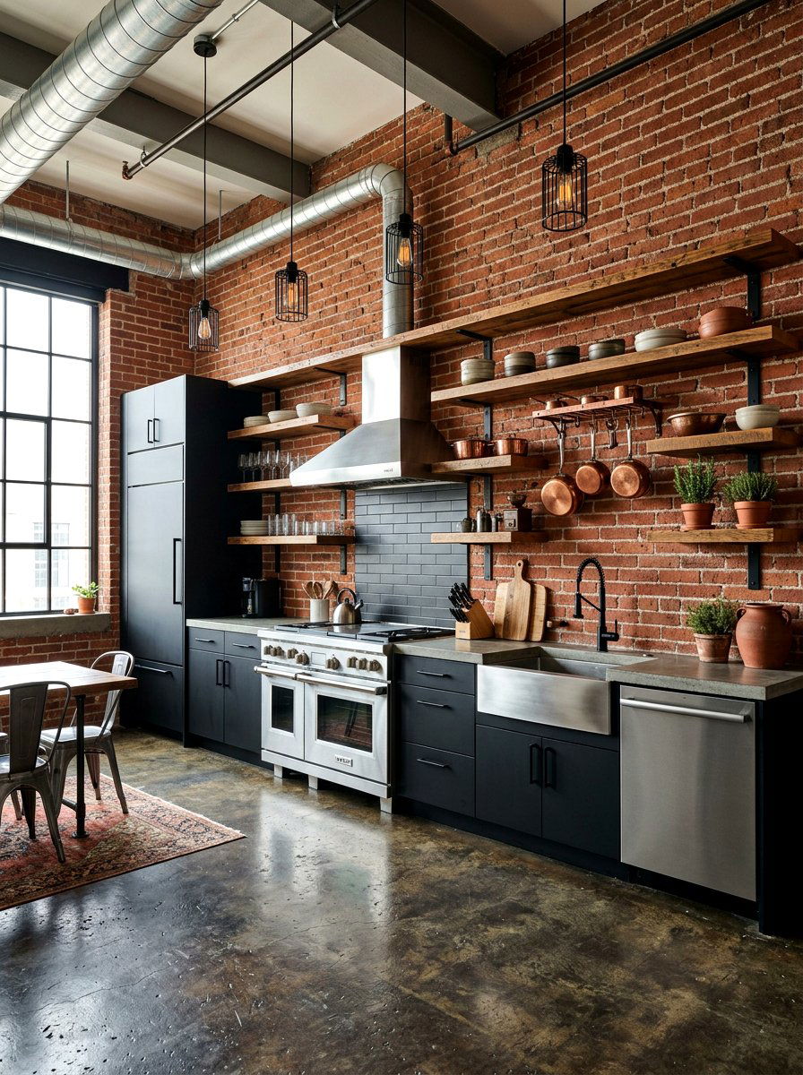 Industrial Style Single Wall Kitchen - 30 one wall kitchen ideas