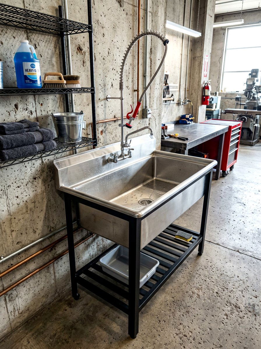 Industrial Style Sink - 30 laundry room sink ideas
