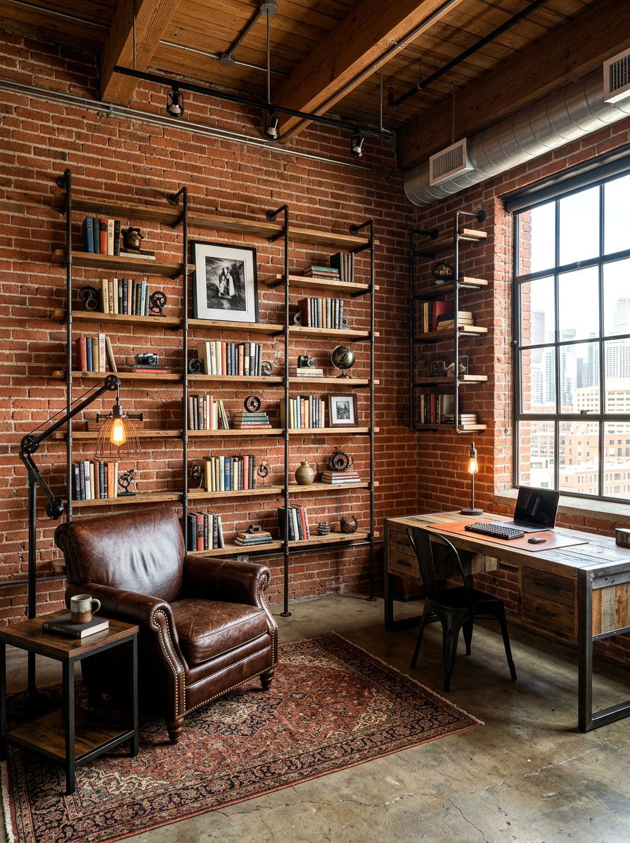 Industrial Style Study - 30 reading room aesthetic ideas