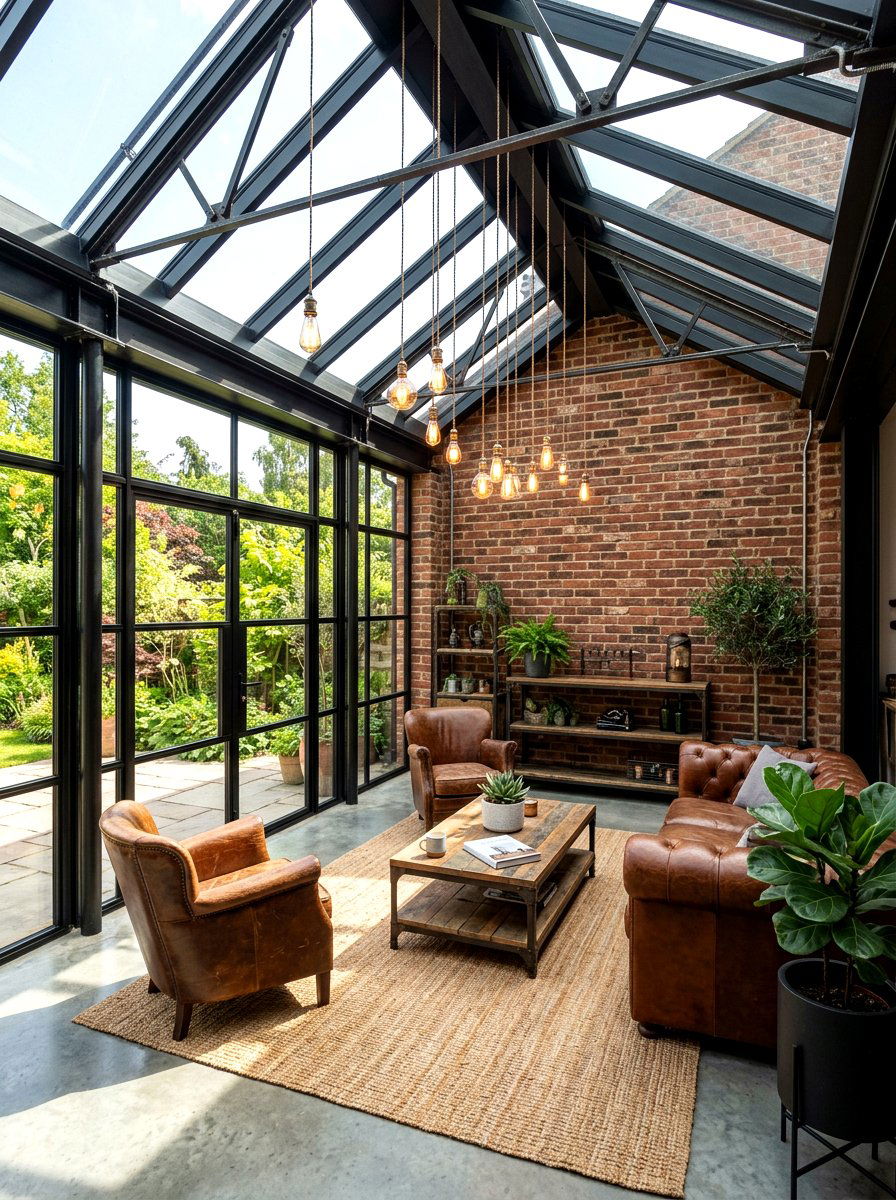 Industrial Style Sunroom - 30 bright sunroom ideas