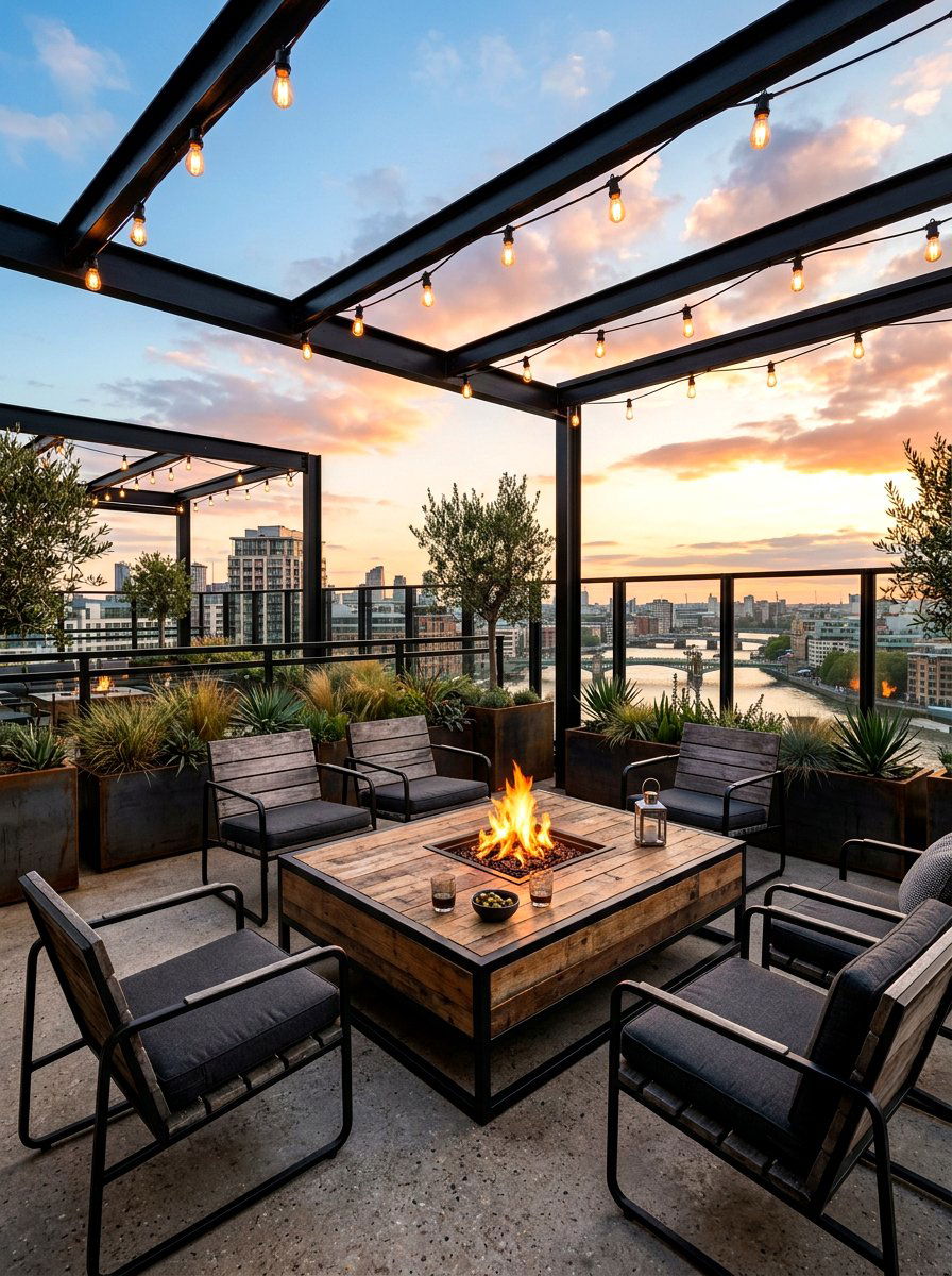 Industrial Style Terrace - 30 exterior seating area ideas