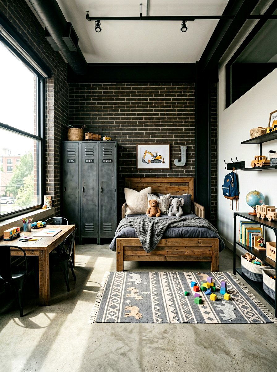 Industrial Style Toddler Room - 30 neutral toddler room ideas