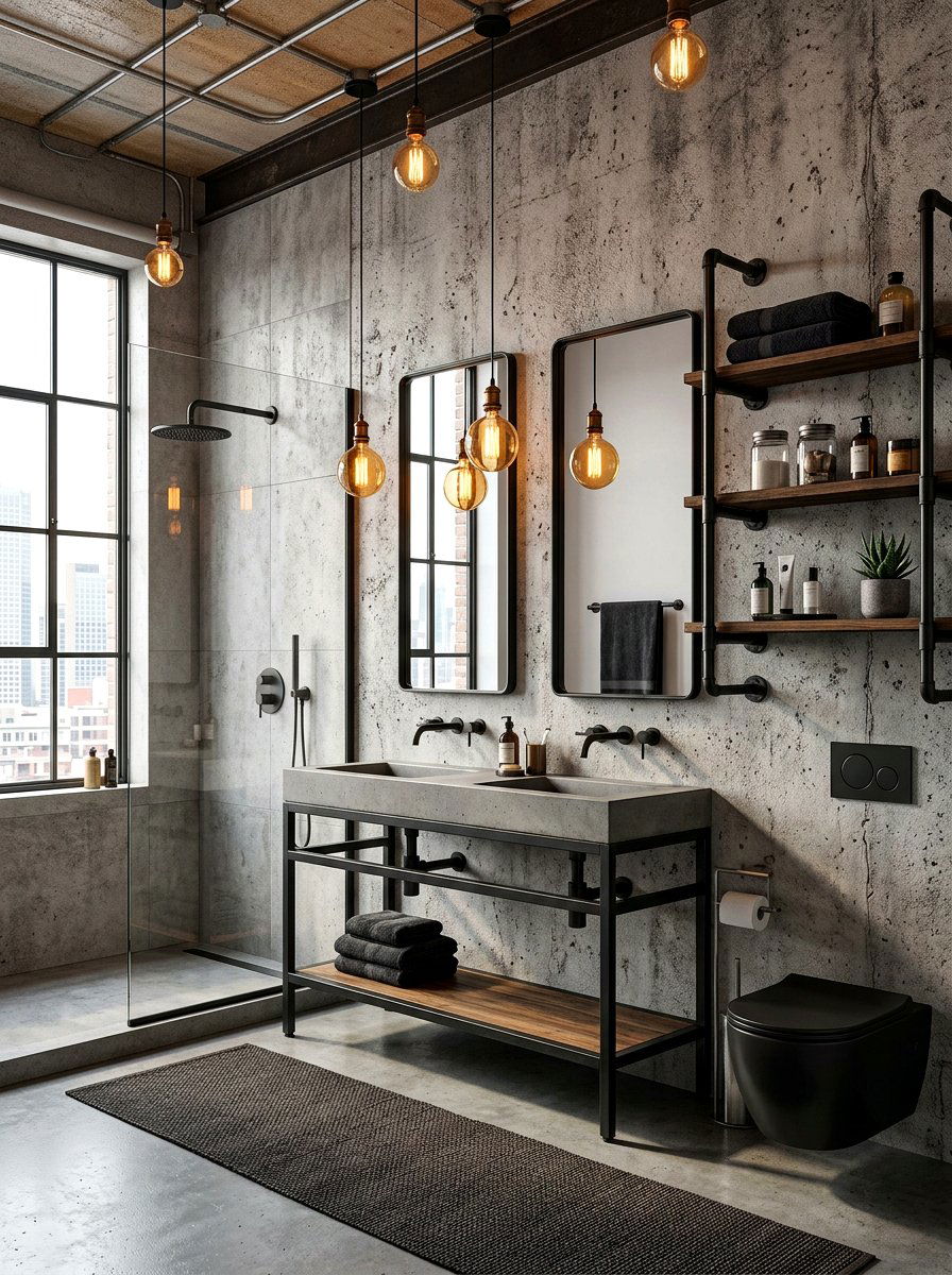 Industrial Style Wallpaper - 30 bathroom wallpaper ideas