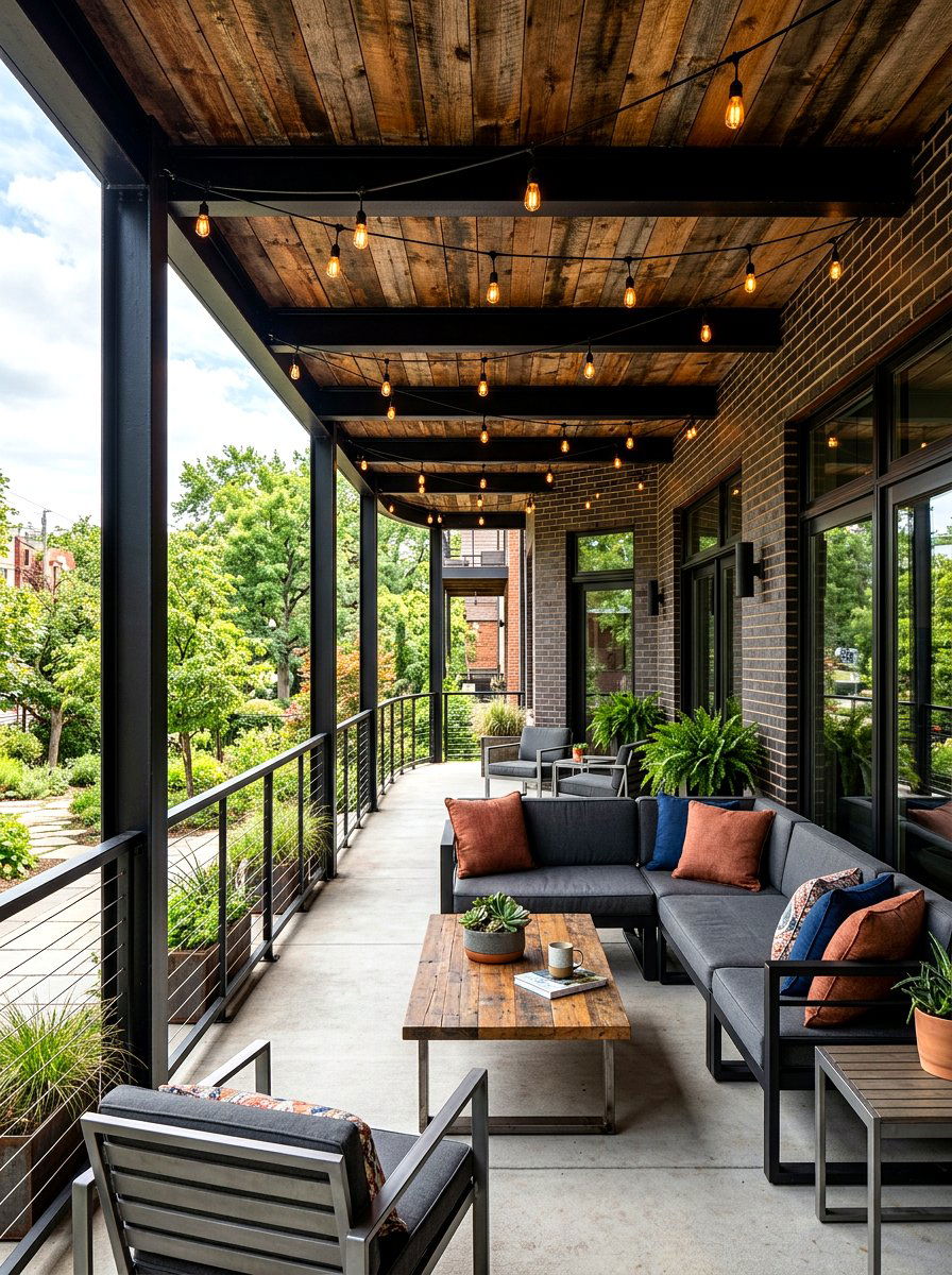 Industrial Style Wraparound Porch - 30 wraparound porch ideas