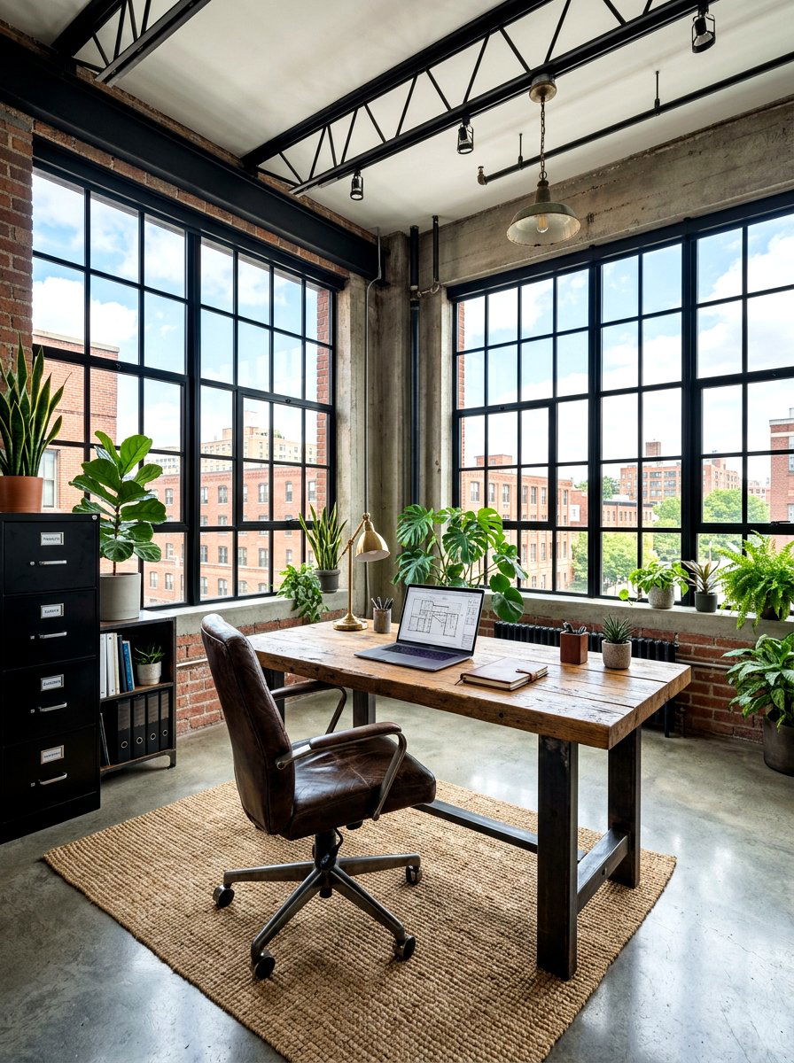Industrial Sunroom Office - 30 sunroom office ideas