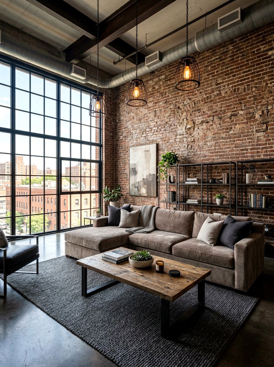 Industrial Taupe Black Living Room - 30 taupe and black living room ideas