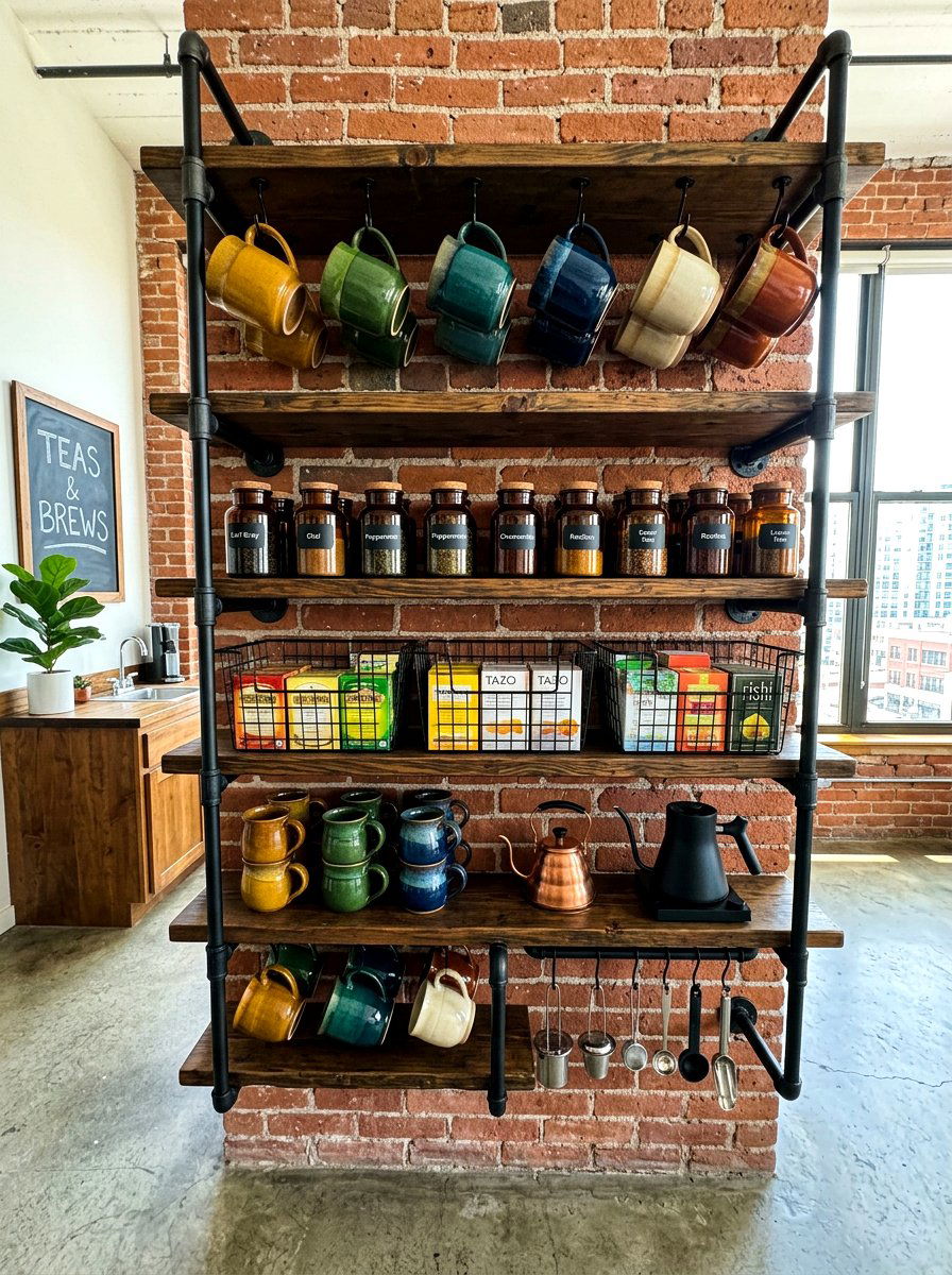 Industrial Tea Rack - 30 tea station ideas