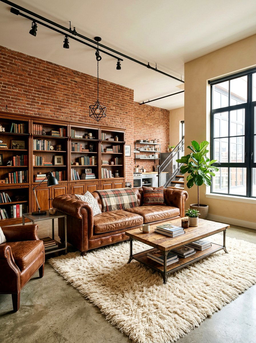 Industrial Transitional Living Room - 30 transitional living room ideas