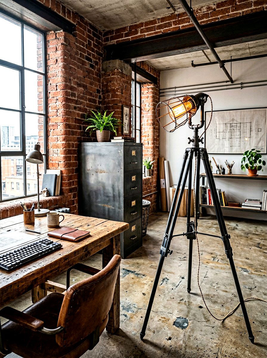 Industrial Tripod Floor Lamp - 30 office floor lamp ideas