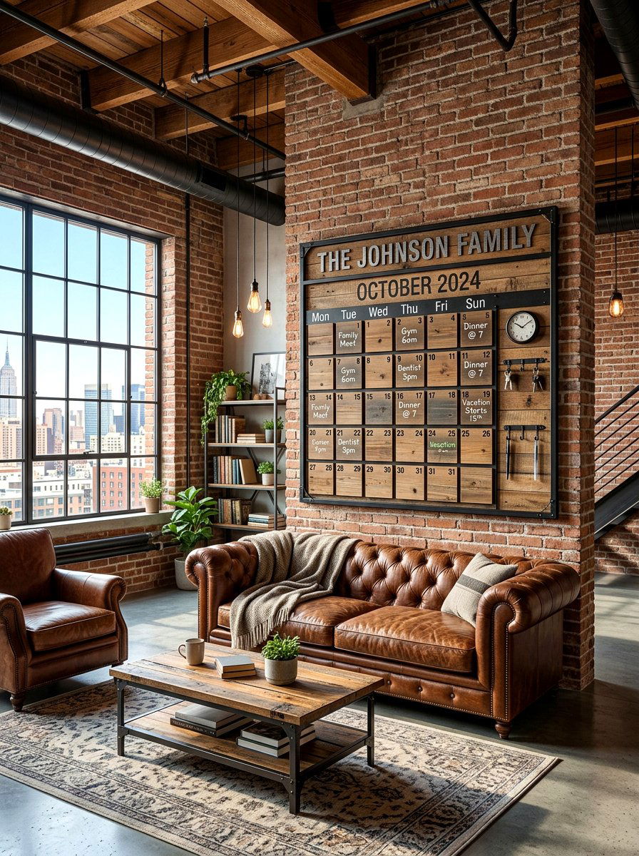 Industrial Wall Calendar - 30 family calendar wall ideas