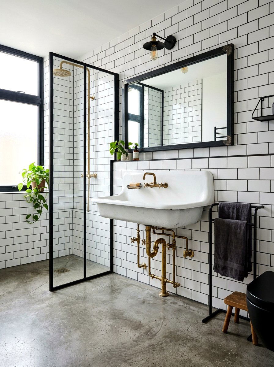 Industrial Wall Mount Sink - 30 bathroom sink ideas
