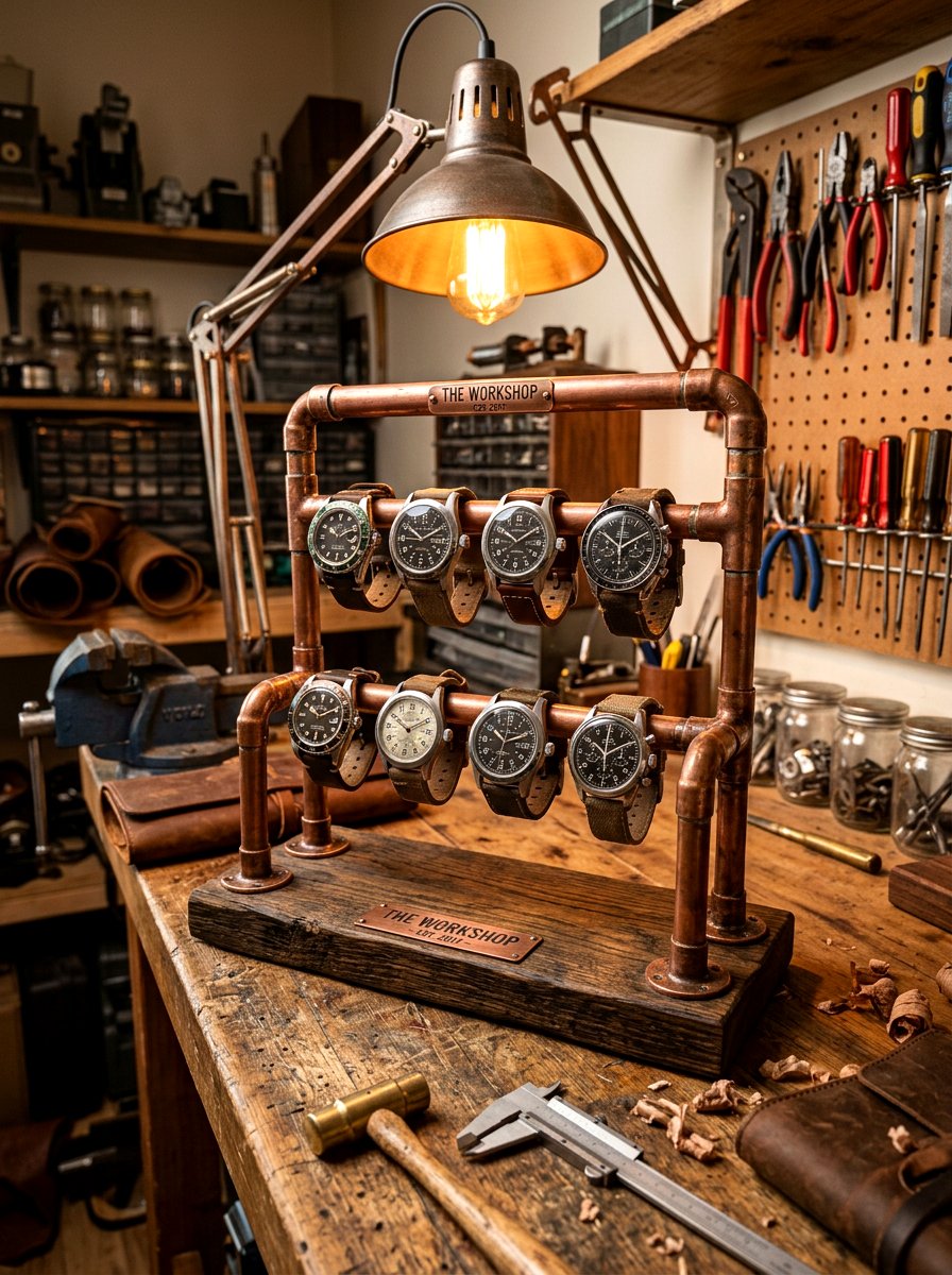 Industrial Watch Display Stand - 30 watch storage ideas