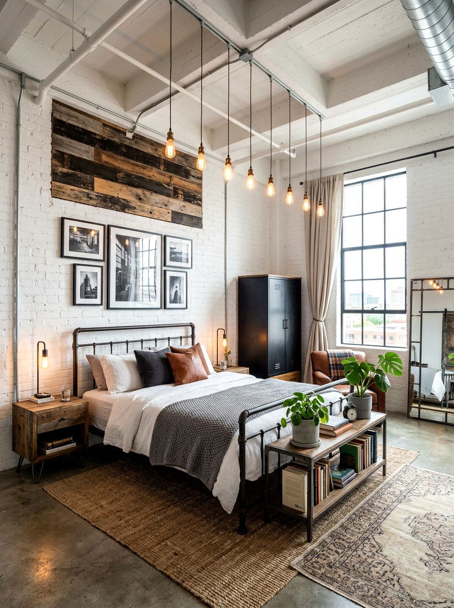 Industrial White Bedroom - 30 white bedroom ideas