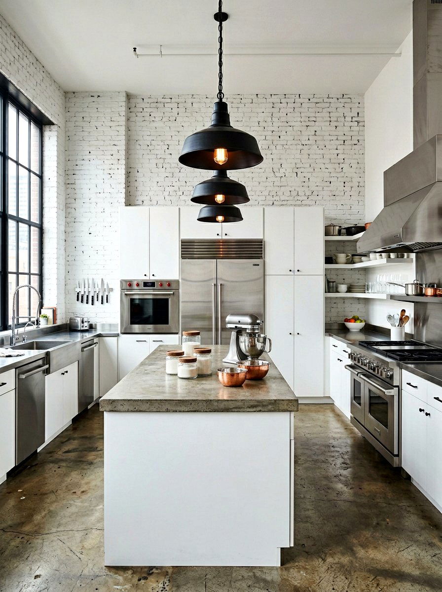 Industrial White Kitchen - 30 white kitchen ideas