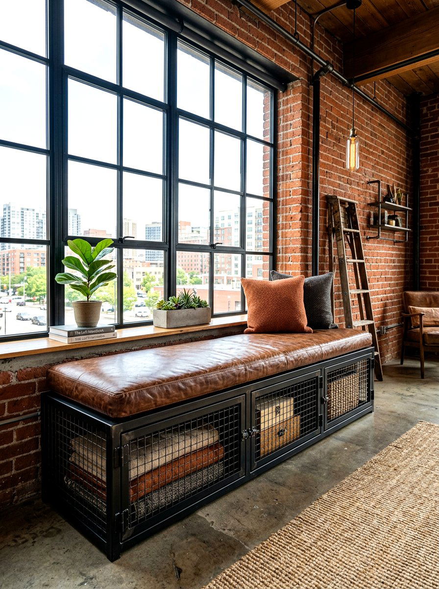 Industrial Window Seat Bench - 30 storage bench window seat ideas