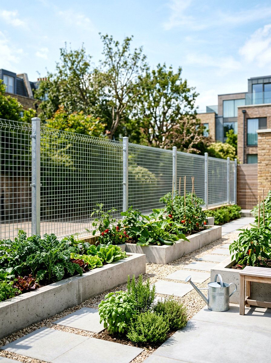 Industrial Wire Mesh Fence - 30 metal fence ideas
