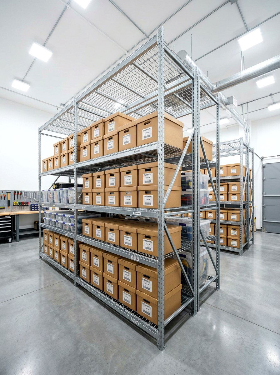 Industrial Wire Mesh Racks - 30 garage overhead rack ideas