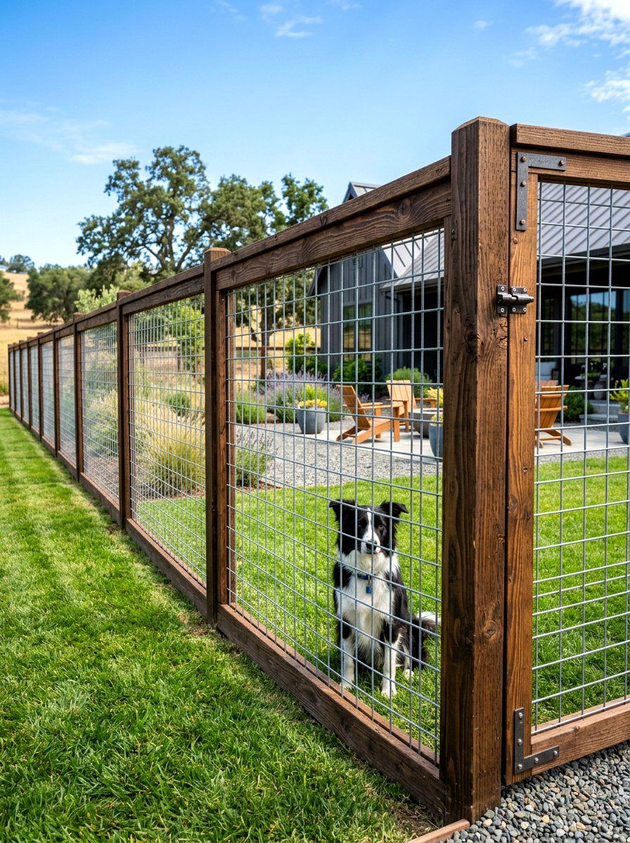 Industrial Wire Wood Frame - 30 dog fence ideas