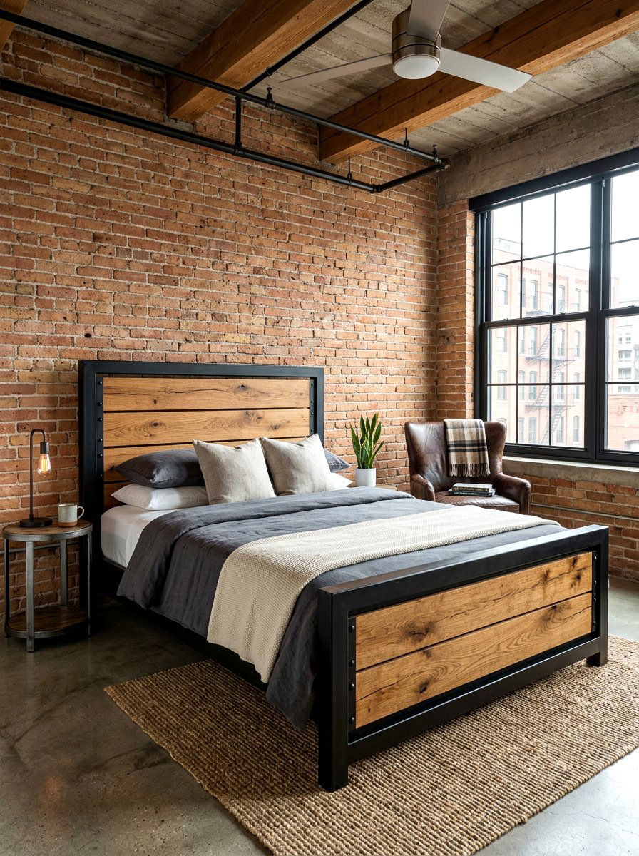 Industrial Wood And Metal Bed - 30 wood bed frame ideas