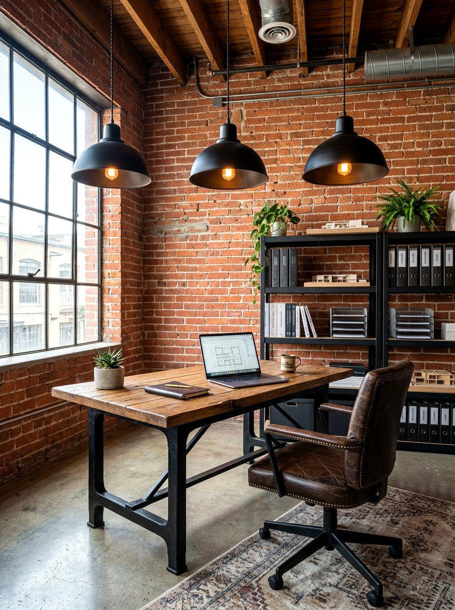 Industrial Workspace - 30 work from home office ideas