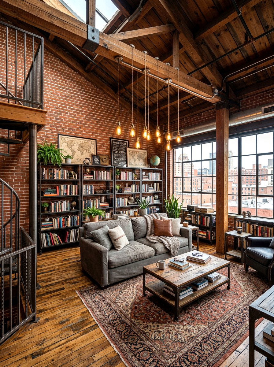 Industrial attic reading room - 30 attic reading room ideas