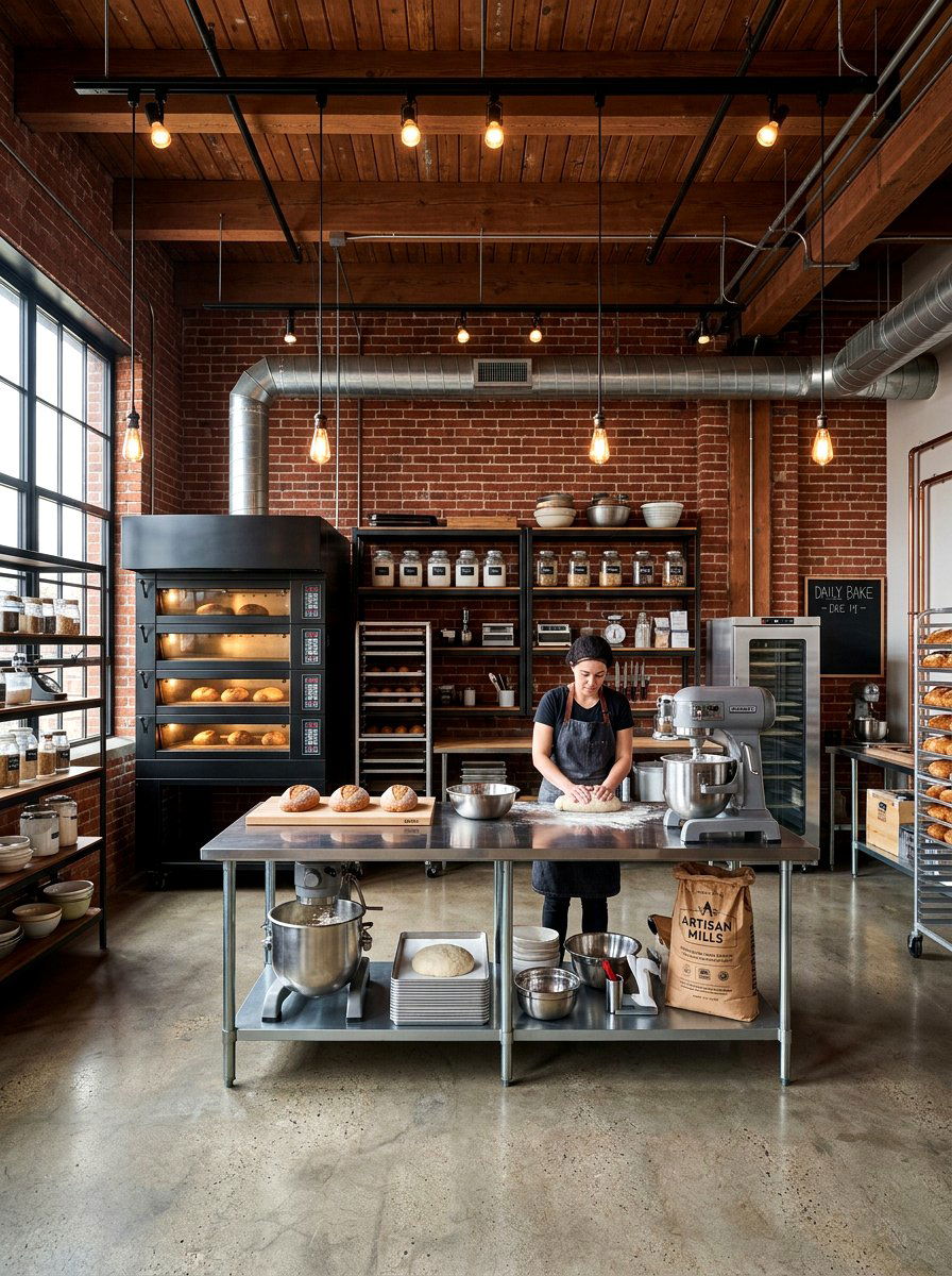 Industrial baking space - 30 baking corner ideas