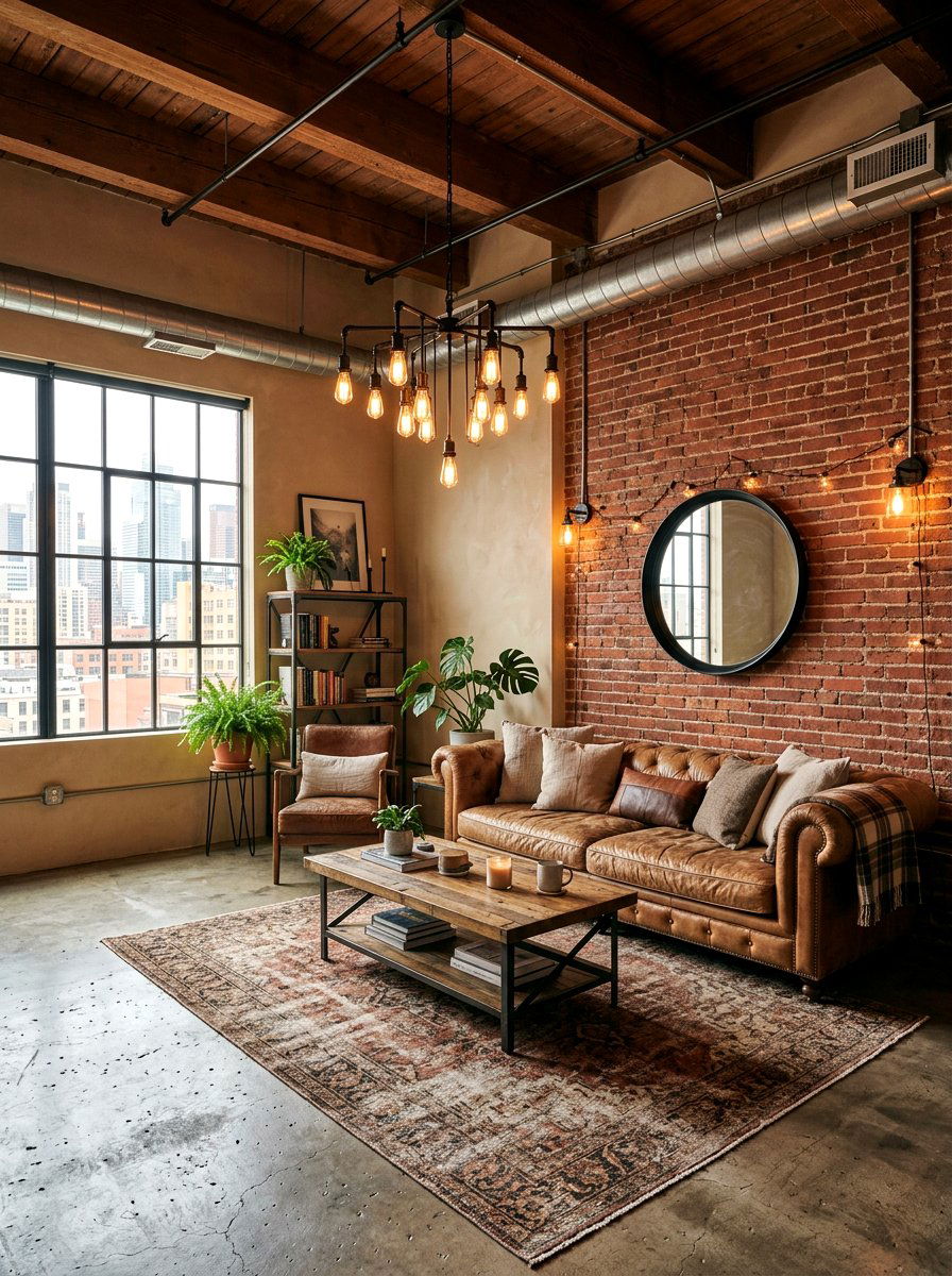Industrial beige living room - 30 beige living room ideas