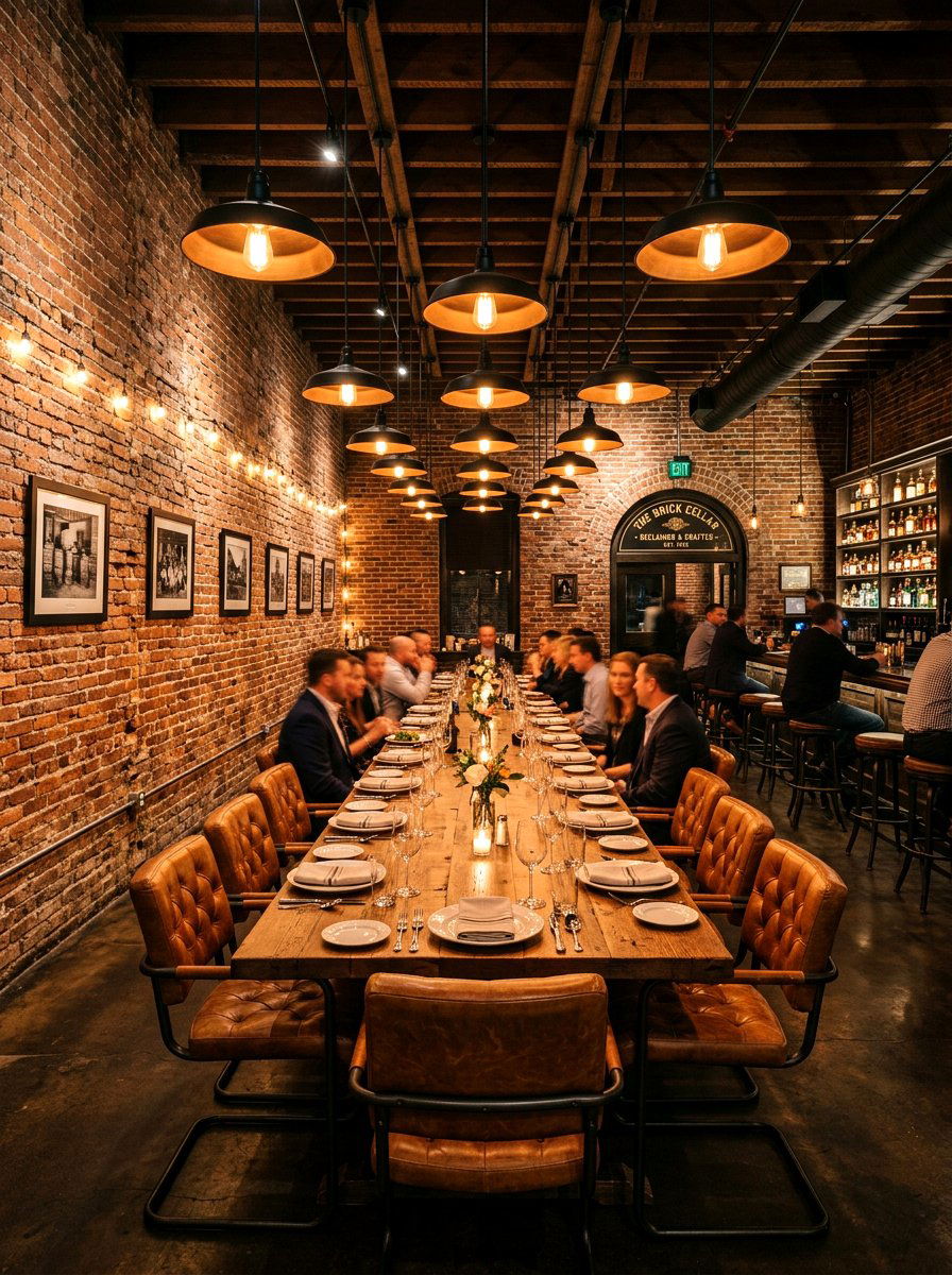 Industrial brick speakeasy dining room - 30 speakeasy dining room ideas