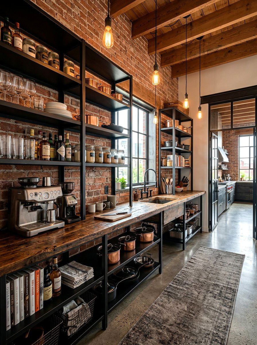Industrial butler pantry - 30 butler pantry ideas