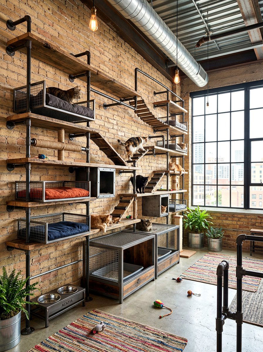 Industrial cat room - 30 cat room aesthetic ideas