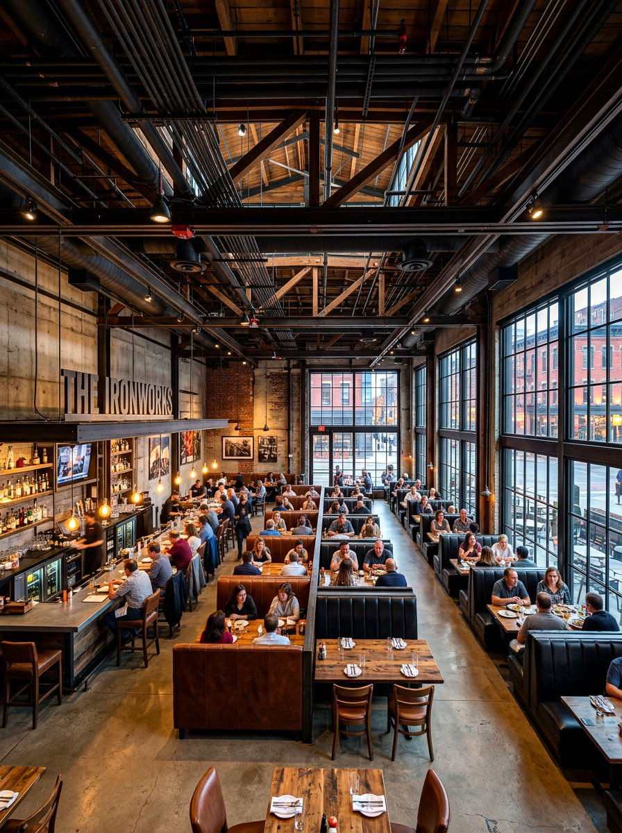 Industrial ceiling style - 30 boutique restaurant dining ideas