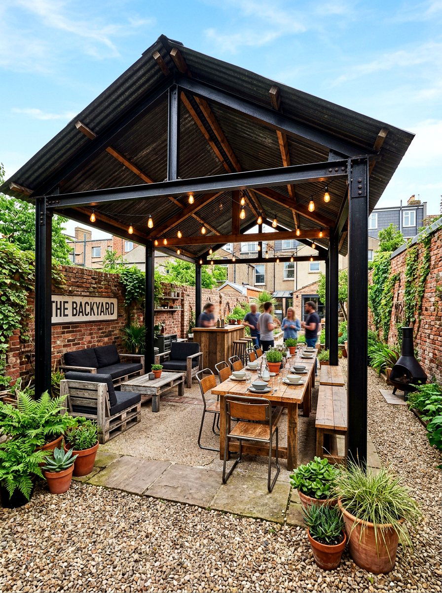 Industrial chic pavilion - 30 open air pavilion ideas