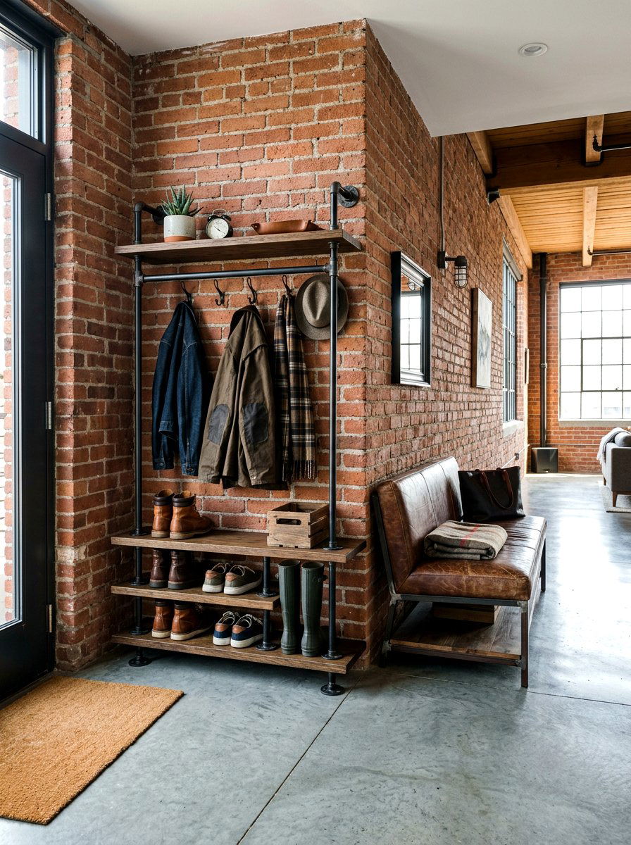 Industrial entryway storage - 30 entryway ideas