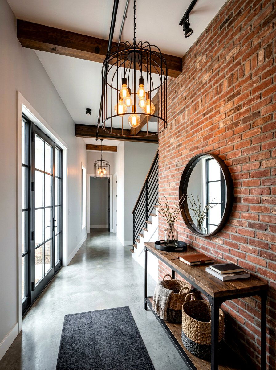Industrial foyer lighting - 30 welcoming foyer ideas
