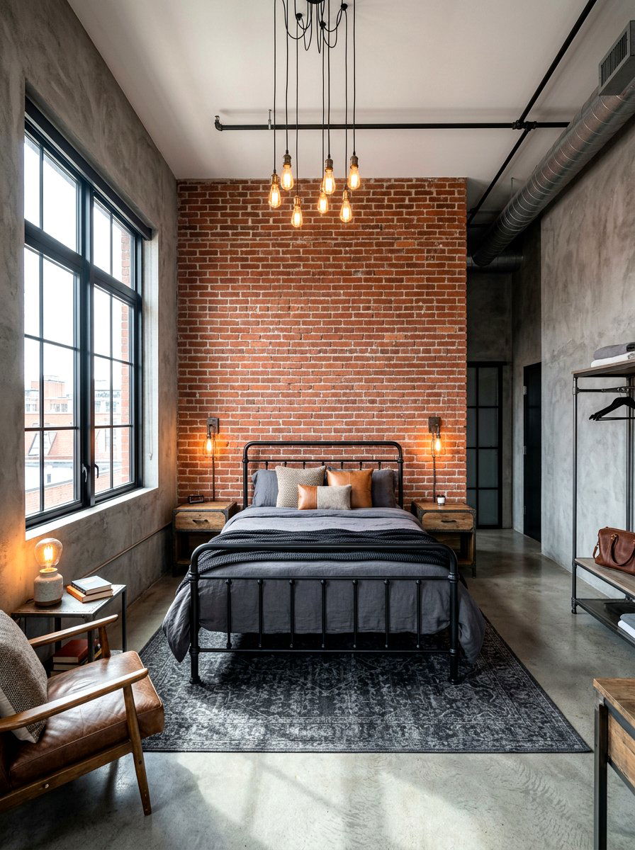 Industrial gray bedroom - 30 gray bedroom ideas