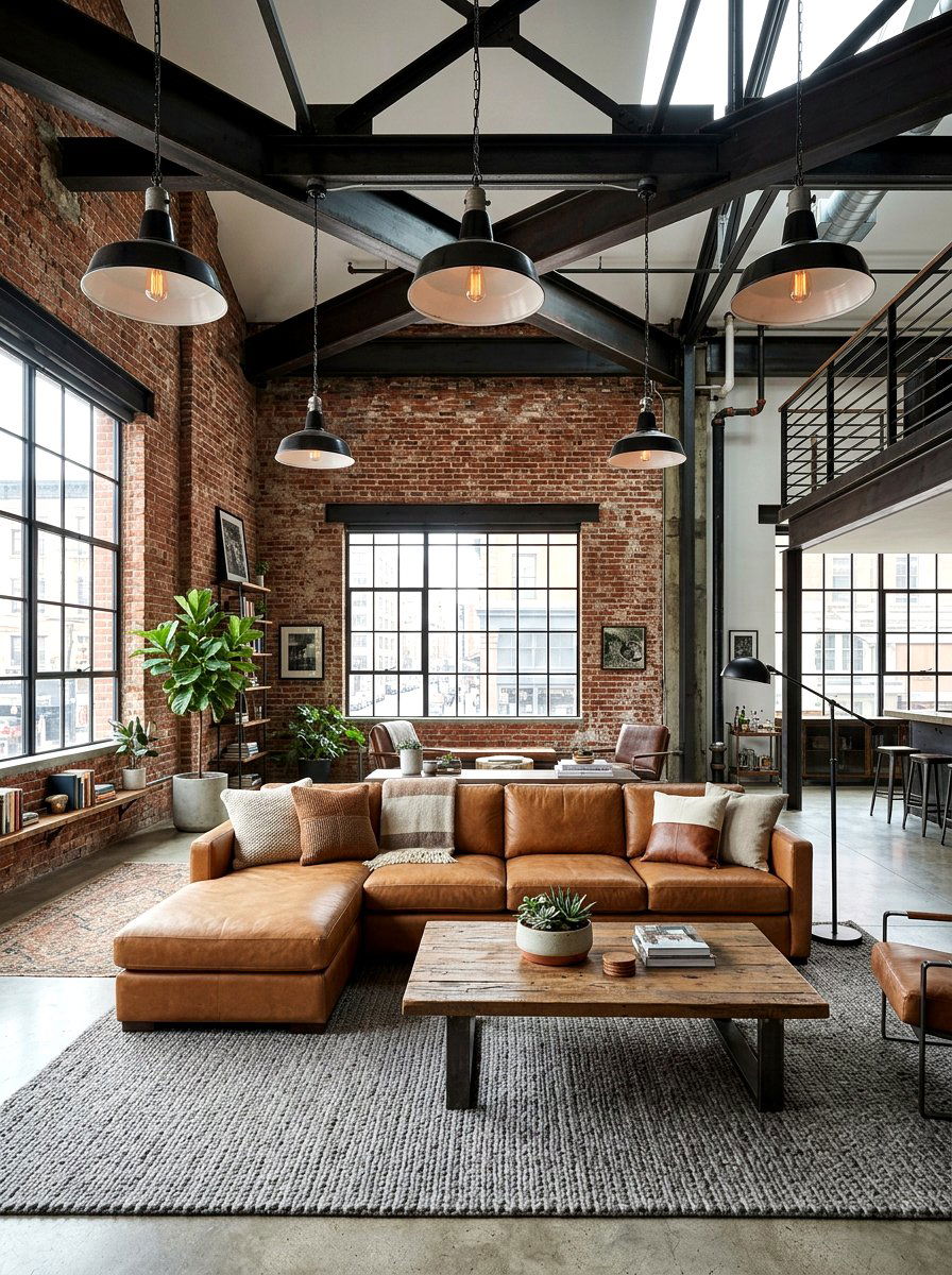 Industrial hotel lobby vibe - 30 hotel lobby living room ideas